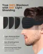 Bodyssey 3D Maska za Spanje z Nastavljivim Trakom - slika 3