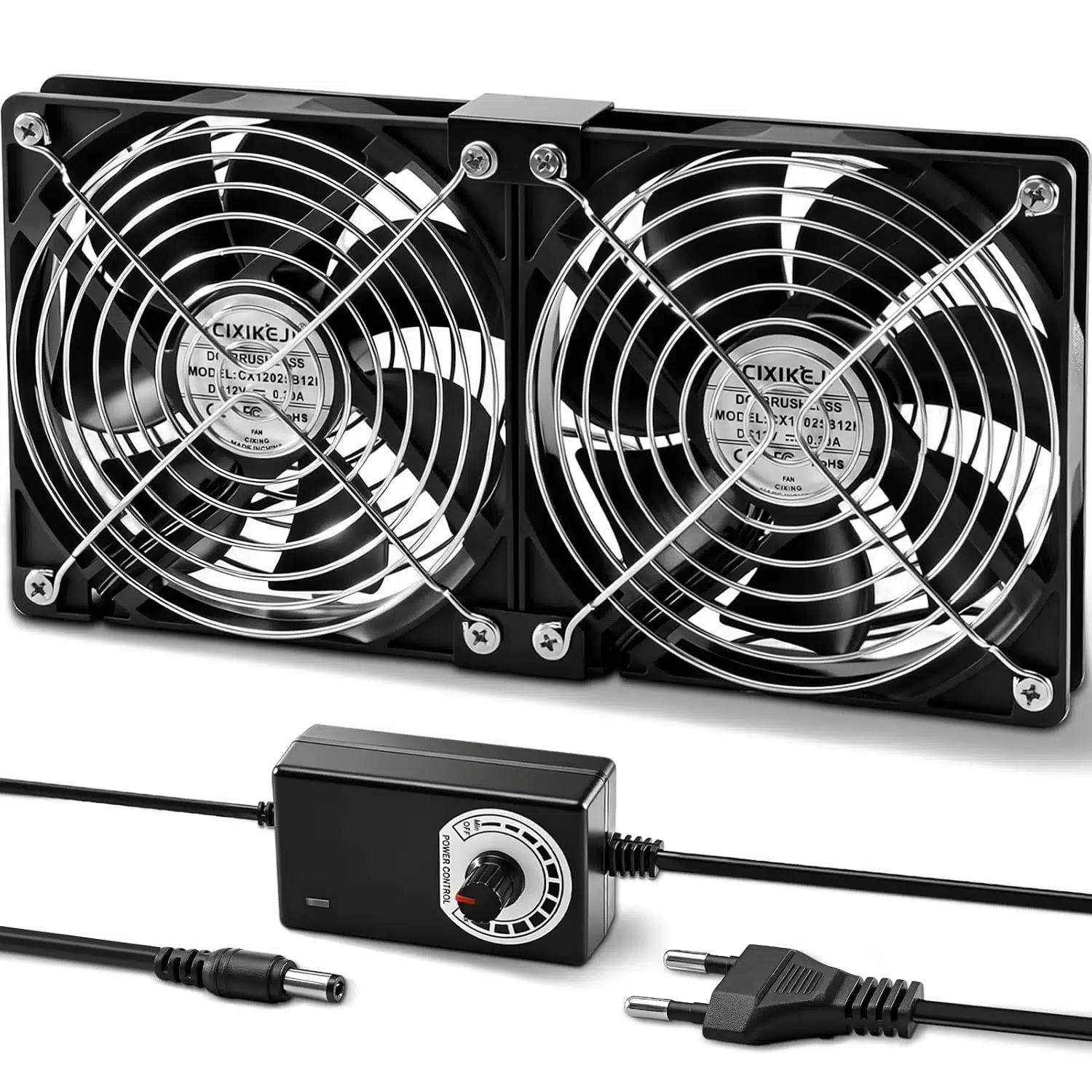 81FDSf0gPhL._SL1500 2x Silkwish 120 mm Ventilator za Hlajenje z Regulatorjem Hitrosti - slika 1