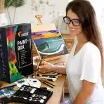 34x Zenacolor slikarski set z akrilnimi barvami in lesenim stojalom - slika 5