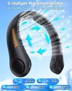 EYERZ Prenosni Vratni Ventilator 5000 mAh s 5 Hitrostmi - slika 3