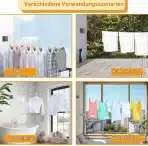 GAESHOW Raztegljiva Stenska Vrv za Sušenje Perila 4,8 m - slika 6
